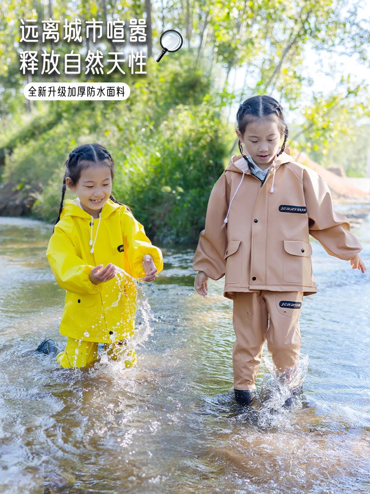Children'S Play Water Suit Suit Kindergarten Sand Water Suit Raincoat Waterproof Pants Rain Pants Rain Boots Integrated Sea Equipment - Image 4