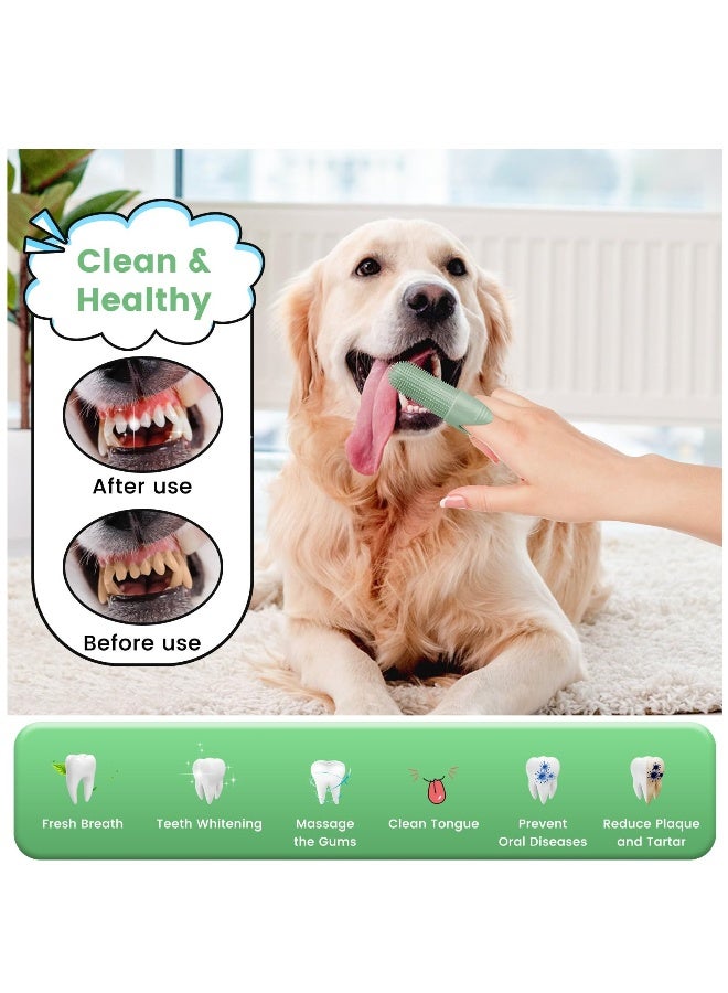 Generic Dog Toothbrush, 4 Pack Dog Tooth Brush, 360° Cleaning Finger Toothbrush for Dogs, Food Grade Silicone Dog Finger Toothbrush Fits Most Fingers, Toothbrush for Dogs & Cats Dental Care  - Image 2