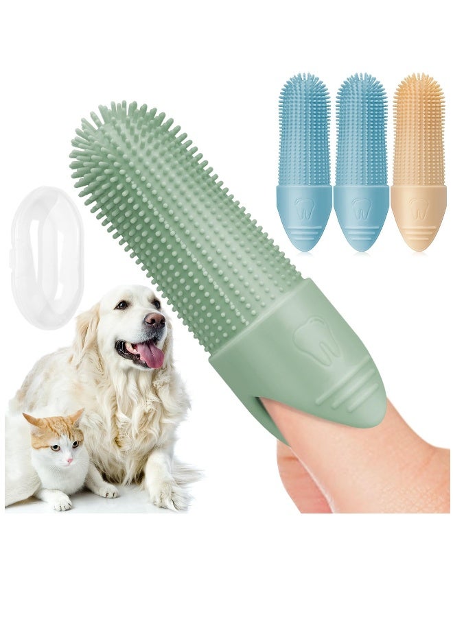 Generic Dog Toothbrush, 4 Pack Dog Tooth Brush, 360° Cleaning Finger Toothbrush for Dogs, Food Grade Silicone Dog Finger Toothbrush Fits Most Fingers, Toothbrush for Dogs & Cats Dental Care  - Image 1