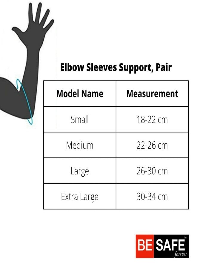 BESAFE Forever Compression Socks & Elbow Support Guard, Elbow Sleeves Band for Men & Women, Gym, Cricket, Badminton, Bikers | Pair, Black, ESS103 (XL) - Image 5