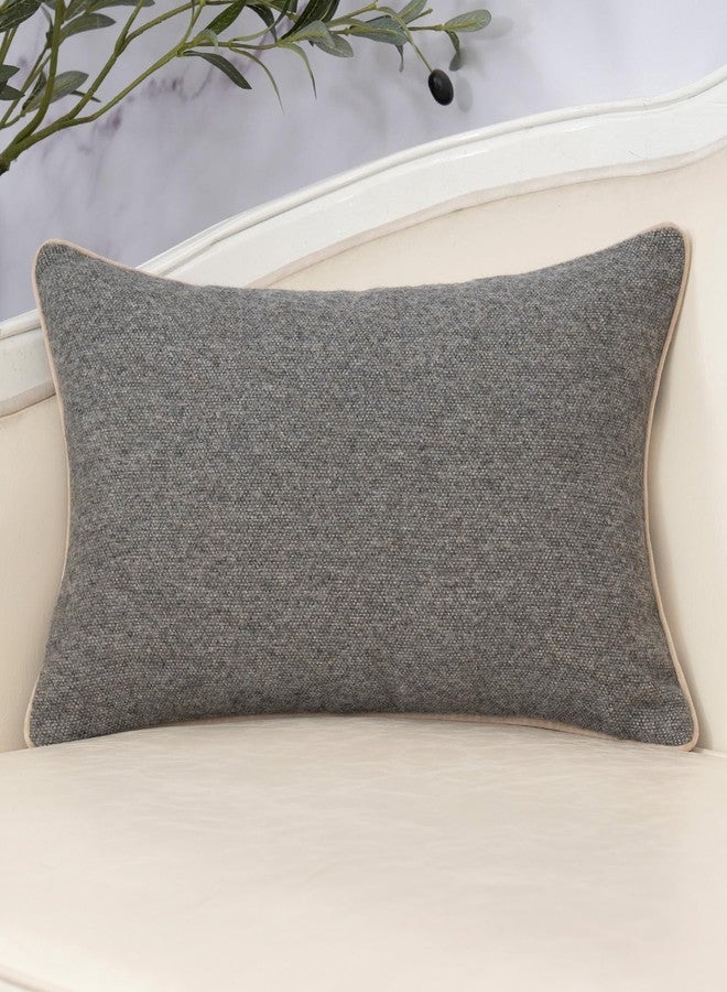 Yangest Neutral Floral Pillow Cover 12 x 20 Inches, Vintage Chenille Rectangle Throw Pillow Cover Soft Decorative Farmhouse Accent Couch Pillow Cover for Living Room Bedroom, Grey - Image 2