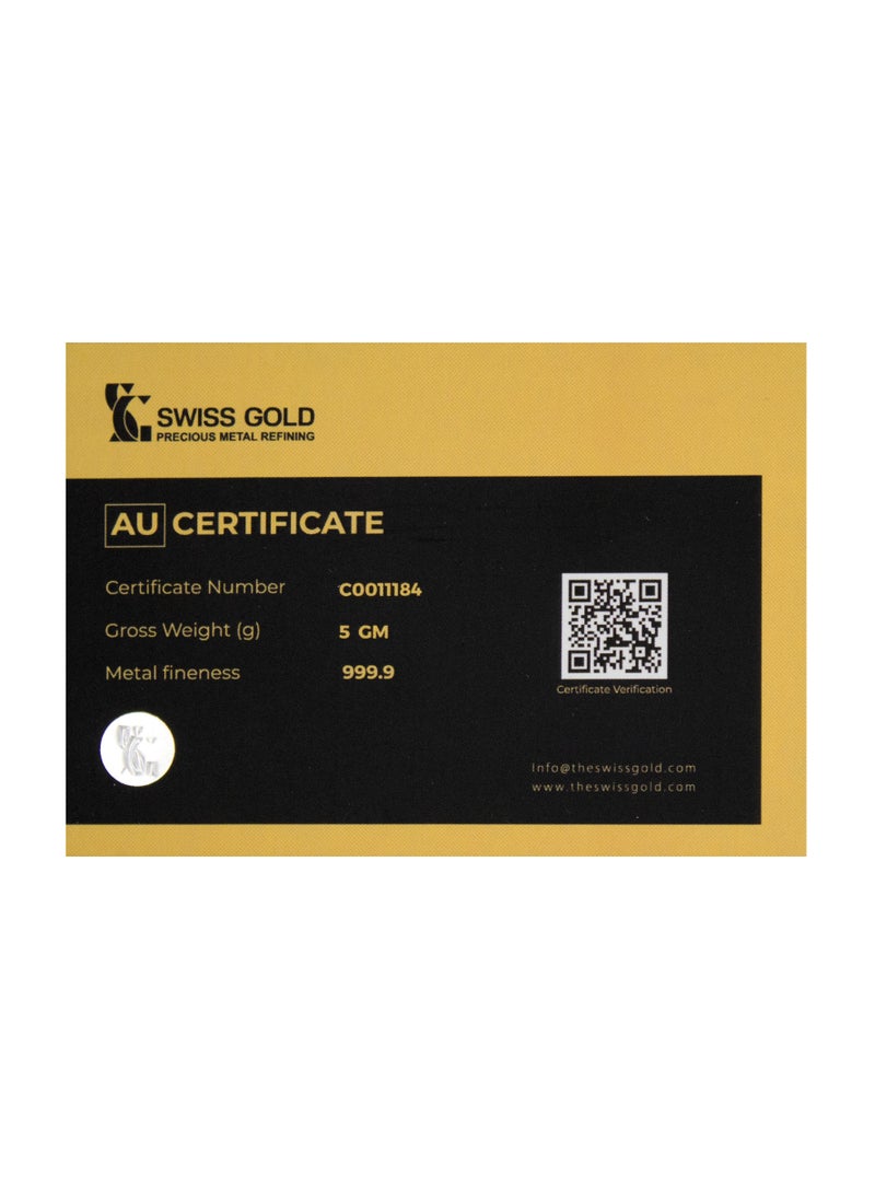 Swiss gold - 999.9 SwissGold Minted Bar 24KT - 5 grams - Image 1