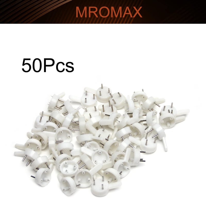 MroMax 50 قطعة من شماعات الجدران الصلبة من Mromax لخطافات الحائط الخرسانية للأجهزة، شماعات أظافر غير مرئية، شماعة صور جدارية لا تترك أثرًا، لا تسبب ضررًا، خطافات الجص لتعليق إطار الصورة على مدار الساعة، 0.98 بوصة × 0.59 بوصة (طول × عرض) - Image 4