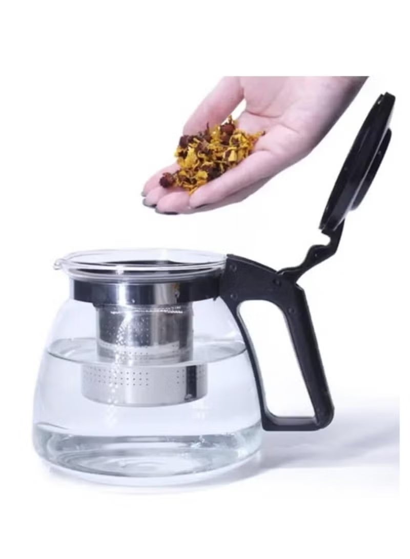 Denx Kettle With Tea Tray, Electric Kettle With Tea Tray & Automatic Shut-Off Feature, Transparent Glass Tea Maker With Filter - Image 2