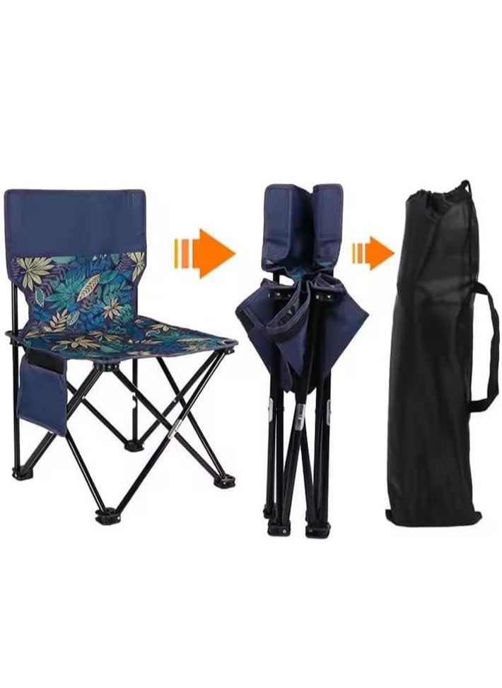 dida-cosmos - Foldable Portable Fishing Camping Chair, Outdoor Camping Chair with Side Pockets and Carry Bag - Image 1