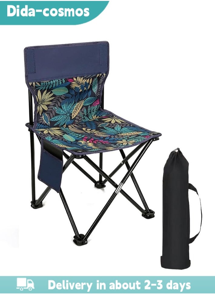 dida-cosmos - Foldable Portable Fishing Camping Chair, Outdoor Camping Chair with Side Pockets and Carry Bag - Image 1