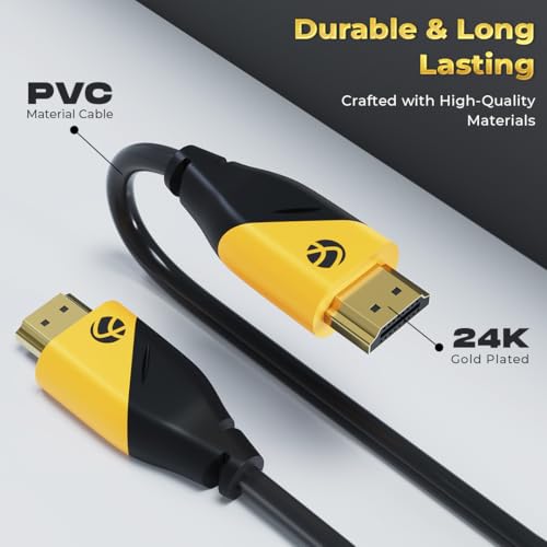 Lapcare HDMI Cable 2.0 Cable 1.5Meter | 4K@60Hz | 18Gbps Speed | ARC & 3D Support | Durable PVC | Compatible with Laptops, Desktops, Smart TVs, Projectors (LHC-104), Black - Image 5