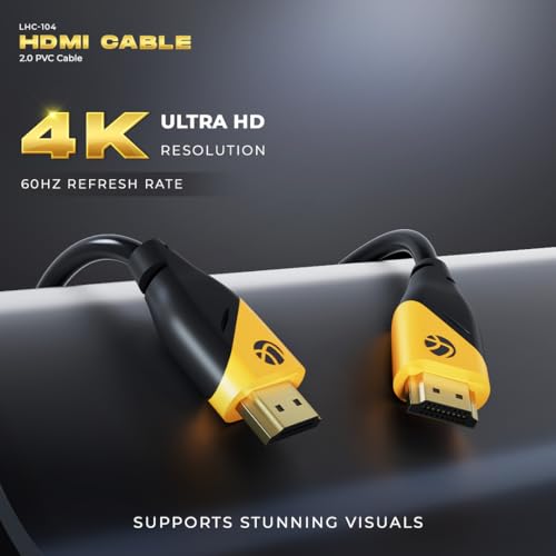 Lapcare HDMI Cable 2.0 Cable 1.5Meter | 4K@60Hz | 18Gbps Speed | ARC & 3D Support | Durable PVC | Compatible with Laptops, Desktops, Smart TVs, Projectors (LHC-104), Black - Image 2