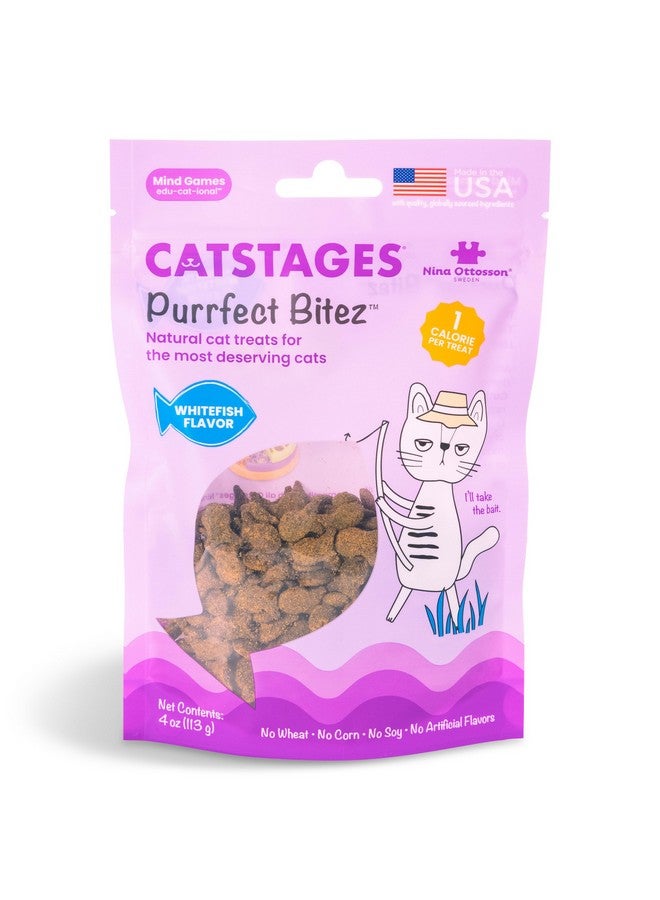 Catstages by Nina Ottosson Purrfect Bitez Natural Crunchy Cat Treats for Puzzles, Toys, and More, Real Whitefish Flavor - Image 1