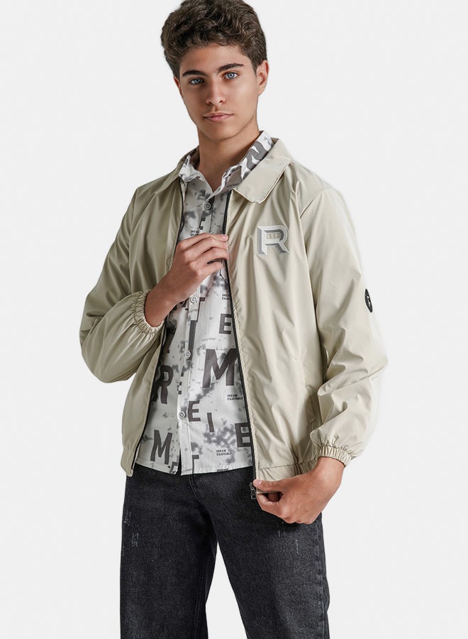 ريمينت جاكيت للاولاد خفيف للربيع بيج - Image 3