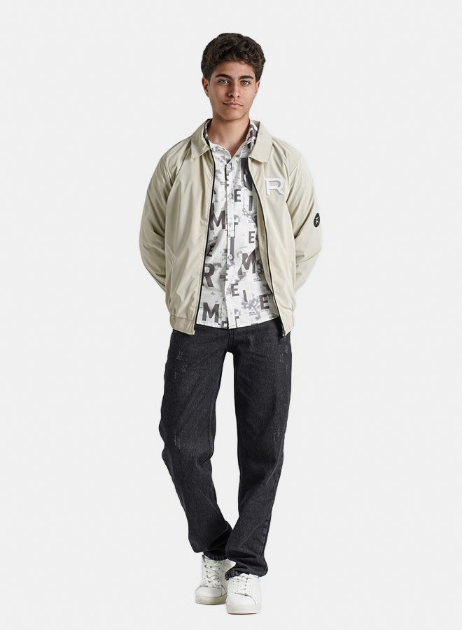 ريمينت جاكيت للاولاد خفيف للربيع بيج - Image 2