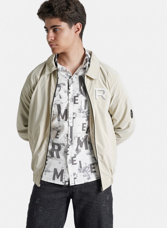 ريمينت جاكيت للاولاد خفيف للربيع بيج - Image 1