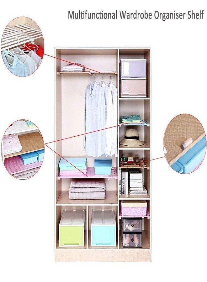 TabEnter Adjustable Shelf Organizer Expandable Closet Shelf and Rod with No Drilling for Wardrobe Cupboard Kitchen Bookcase (10.3" - 14.9") - Image 4