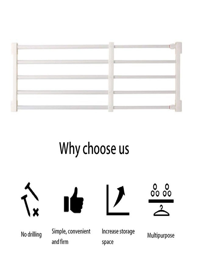 TabEnter Adjustable Shelf Organizer Expandable Closet Shelf and Rod with No Drilling for Wardrobe Cupboard Kitchen Bookcase (10.3" - 14.9") - Image 2
