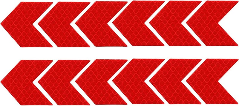 Allure Auto (Red) (12 Pcs) High-Intensity Reflective Safety Warning Arrow Decals Car Trunk Rear Bumper Guard Body Decoration Stickers Universal Compatible with Opl Atra - Image 2