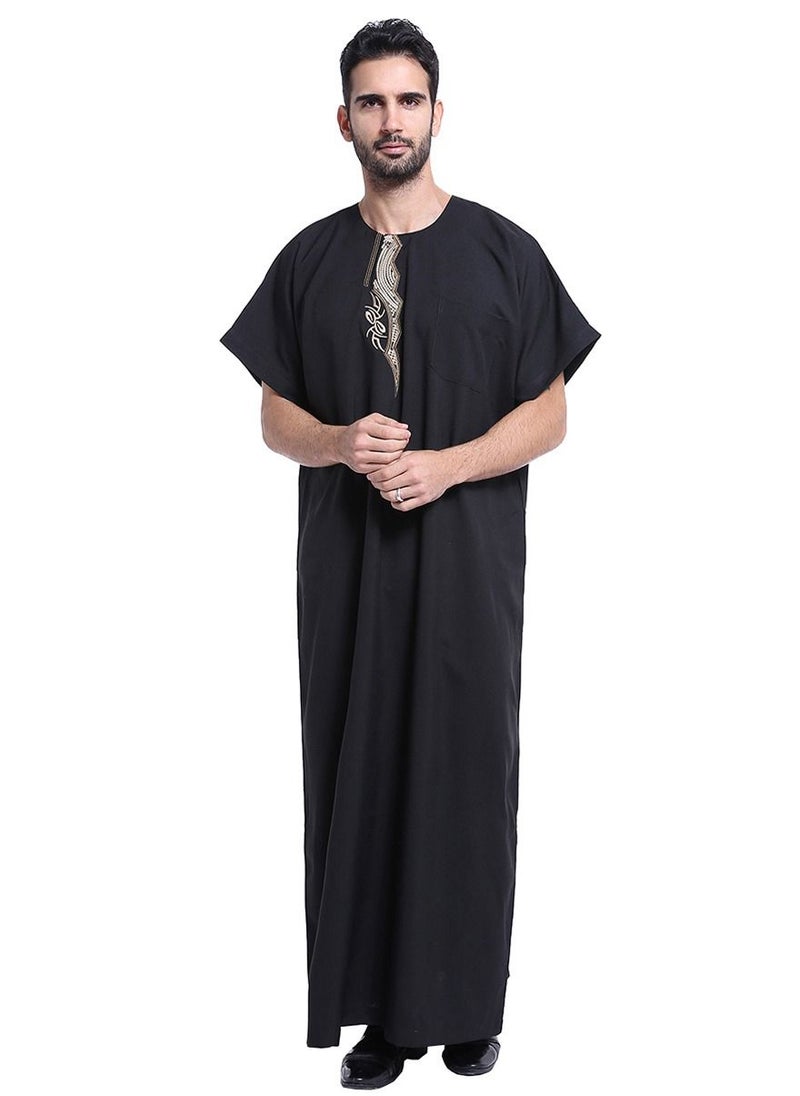 Men's Short Sleeve Kandora Islamic Arabic Kaftan Robe Black - pzsku/Z8E4200CE2997D7B941DAZ/45/_/1683263961/566594e2-b5cc-4dcf-95dc-be72d995c081