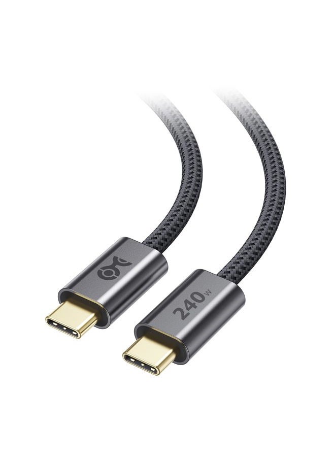 Cable Matters Braided 240W USB C Fast Charging Cable - 10ft, USBC to USBC Cable, No Video, 240W Fast Charging Cord Type C Works with iPhone 15/16, iPad Pro, Macbooks, Surface Pro, Black - Image 1