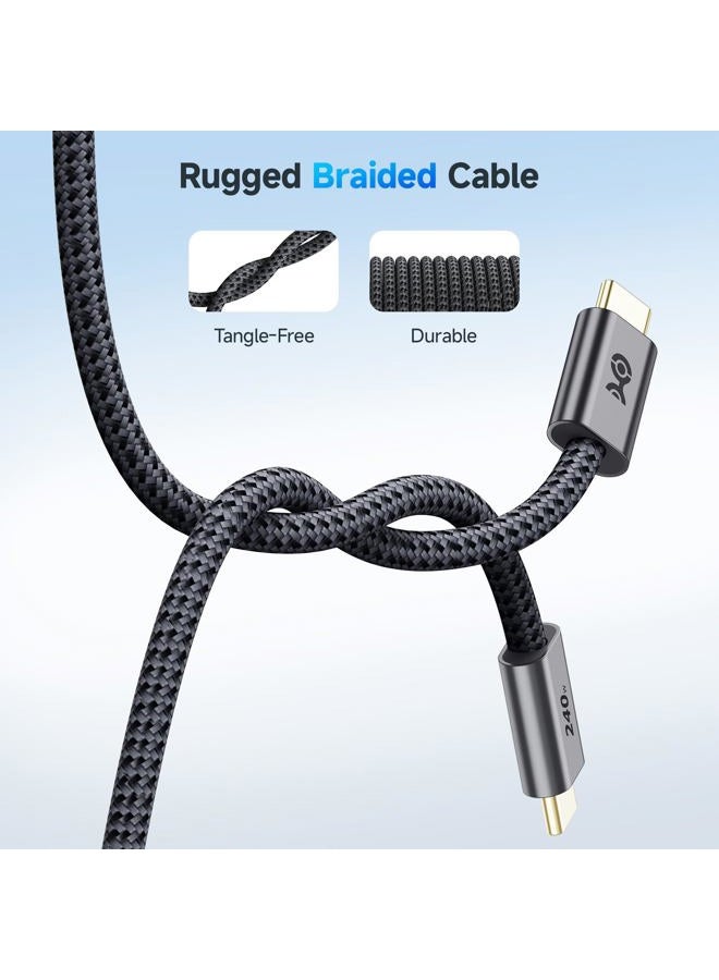 Cable Matters Braided 240W USB C Fast Charging Cable - 10ft, USBC to USBC Cable, No Video, 240W Fast Charging Cord Type C Works with iPhone 15/16, iPad Pro, Macbooks, Surface Pro, Black - Image 3
