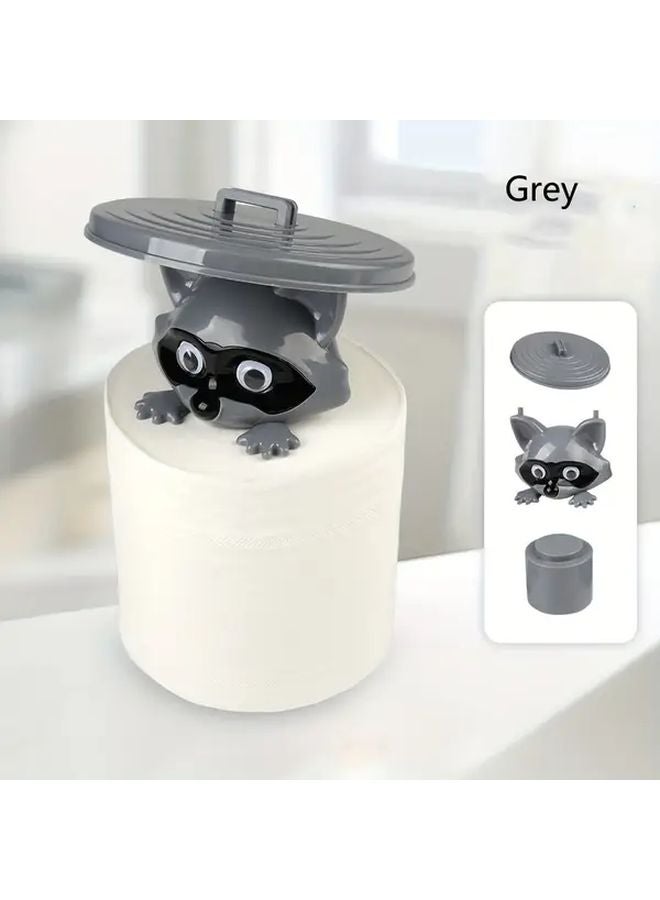 حامل ورق التواليت راكون الأبيض مطبوع ثلاثي الأبعاد حامل مناديل الحمام المستقل - Image 2