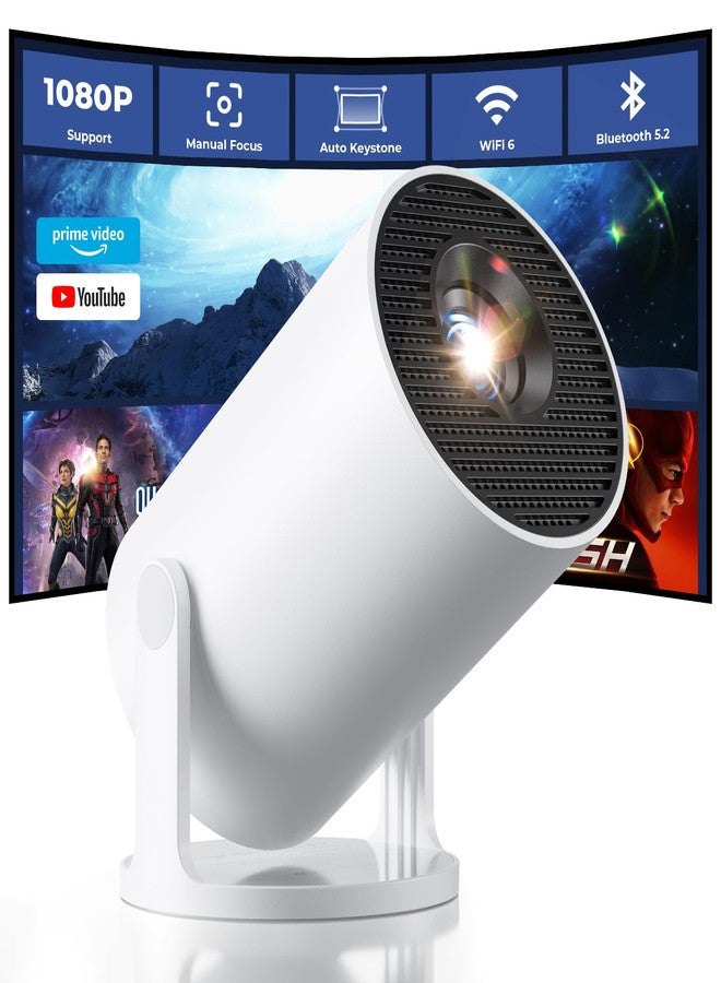 CLOKOWE Mini Projector with WiFi and Bluetooth - Built-in Apps, Smart Portable Projector with 180° Rotation, Auto Keystone, Support 1080P, Compatible with HDMI/USB/TV Stick/Smartphone/Laptop - Image 1