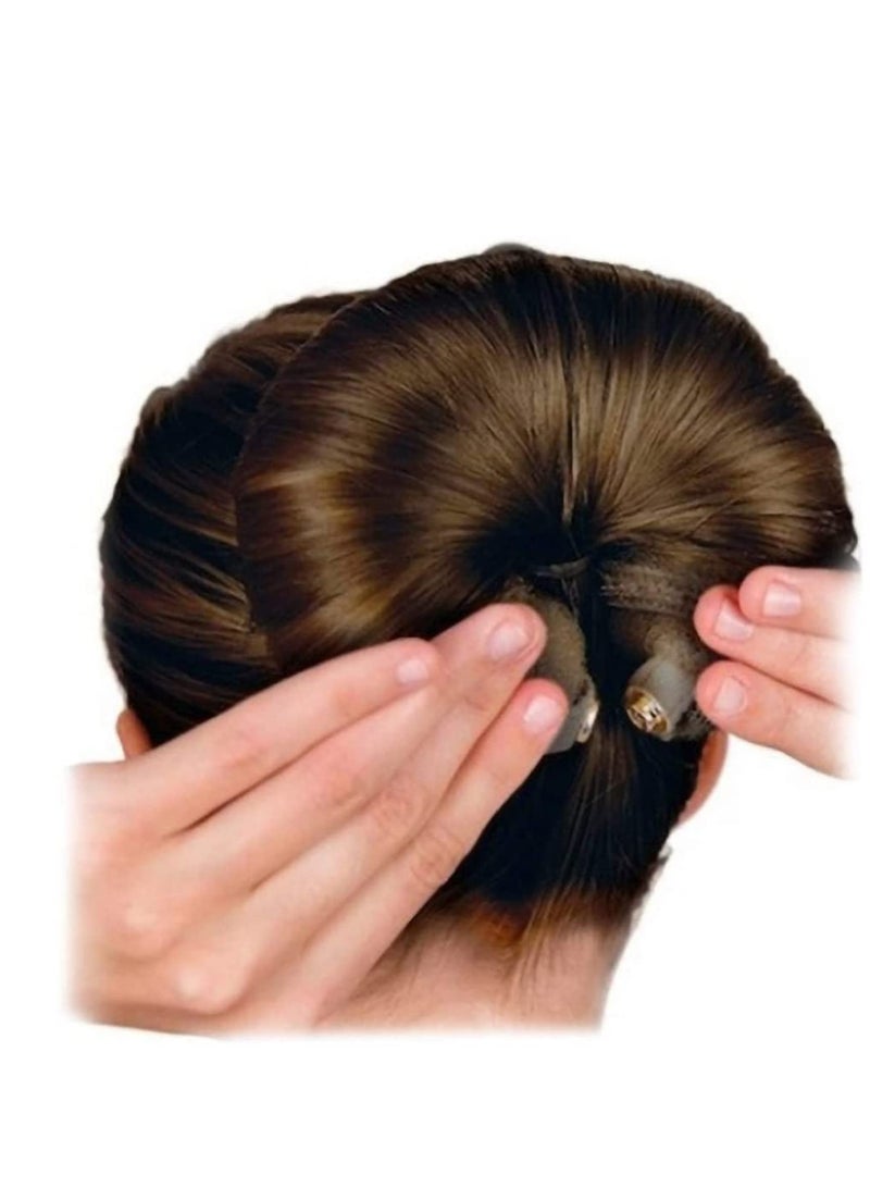 SYOSI 3 قطع من أداة لف الشعر السحرية، حلقات إسفنجية للشعر، حلقات شعر على شكل كعكة دونات، إكسسوارات شعر، حلقات شعر من النايلون بإبزيم طويل، أداة تصفيف شعر سحرية للنساء، حامل ذيل الحصان (3 ألوان متعددة) - Image 3