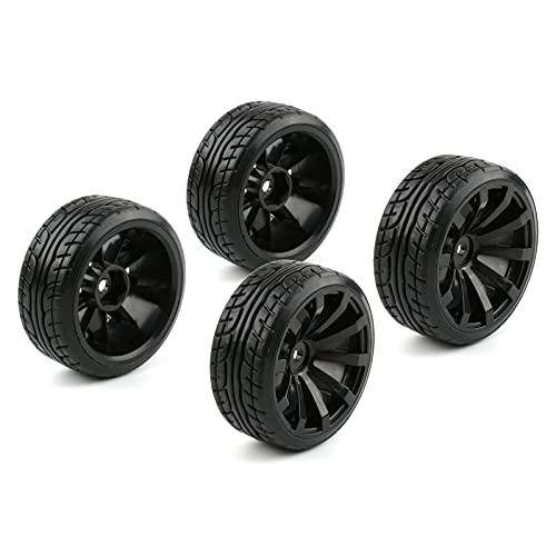 Rchobbytop 4pcs 1/10 RC Drift Wheels 12mm Hex Drift Wheels and Tires for HSP Redcat HPI Tamiya 3RACING Kyosho Traxxas Wltoys MST Exceed RC Drift Car, with 8pcs Flange Lock Nuts and Wrench - Image 2