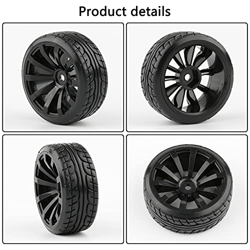 Rchobbytop 4pcs 1/10 RC Drift Wheels 12mm Hex Drift Wheels and Tires for HSP Redcat HPI Tamiya 3RACING Kyosho Traxxas Wltoys MST Exceed RC Drift Car, with 8pcs Flange Lock Nuts and Wrench - Image 4