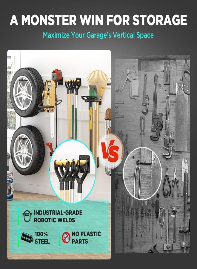 Nacial Garage Hooks, Heavy Duty Garage Hook, 12.4 Inch Wall Mount Hangers, Max Load 200 lbs Garage Storage Utility Hooks for Ladders, Chairs, Car Tires, Strollers, Garden Tools, Perfect man's day gifts - Image 3