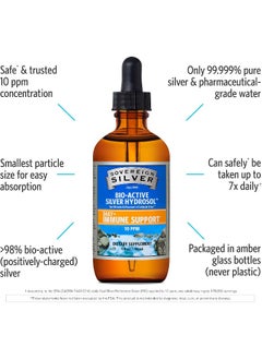Sovereign Silver Bio-Active Silver Hydrosol For Immune Support - 10 Ppm, 4Oz (118Ml) - Dropper  - Image 3