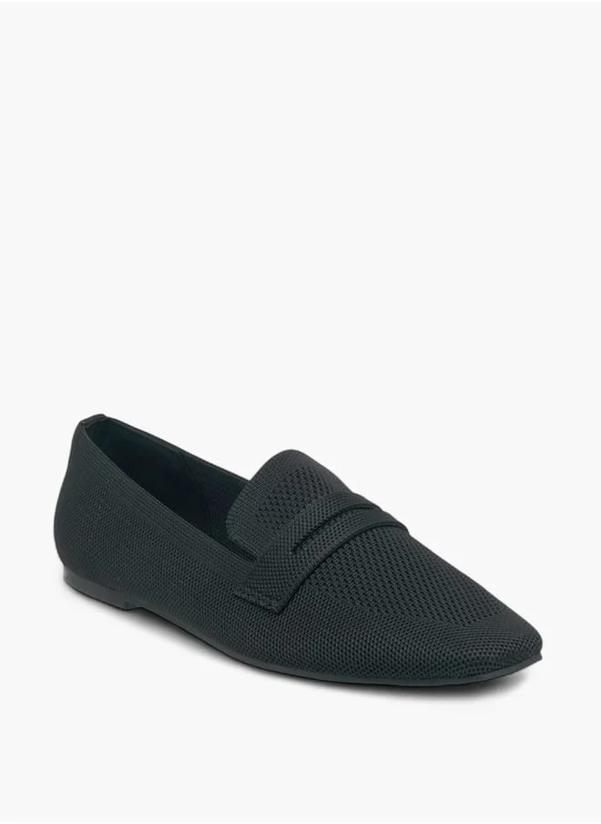 سيليست Women's Textured Slip-On Square Toe Ballerina Shoes