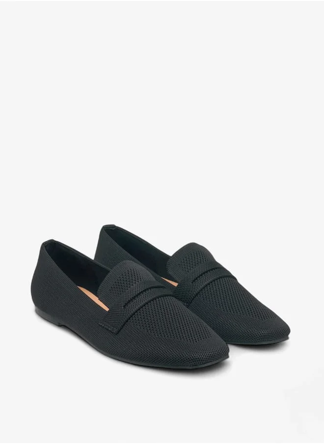سيليست Women's Textured Slip-On Square Toe Ballerina Shoes