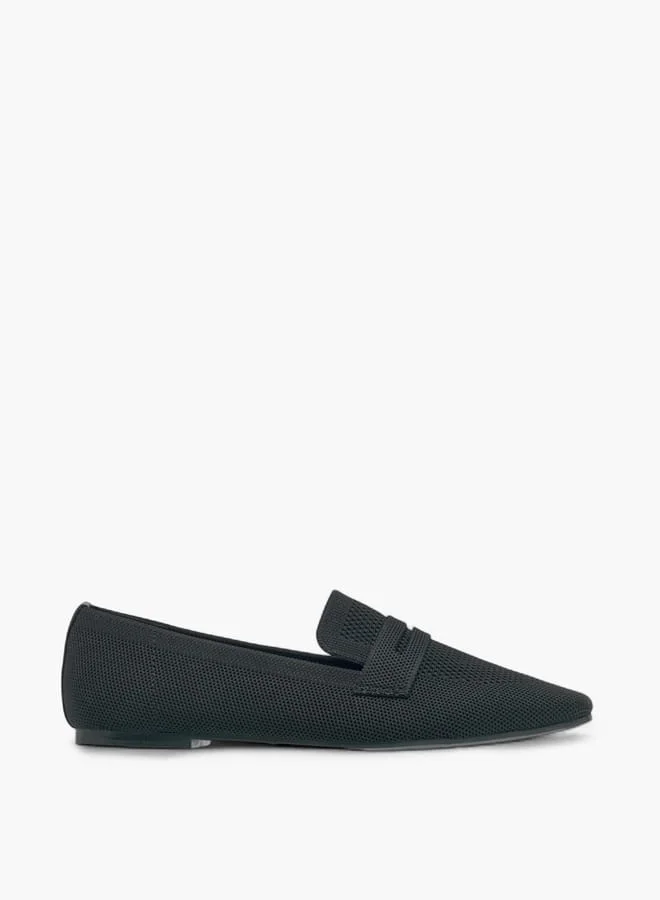 Celeste Women's Textured Slip-On Square Toe Ballerina Shoes