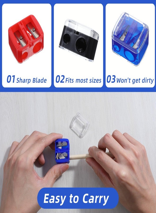 Tyqour 5Pcs Eye Pencil Sharpener for Women Lip Liner Pencil Eyeliner Eyebrow Sharpener Makeup Eyeliner Sharpeners for Pencils Double Cosmetic Handheld Sharpeners Multi Colors - Image 3