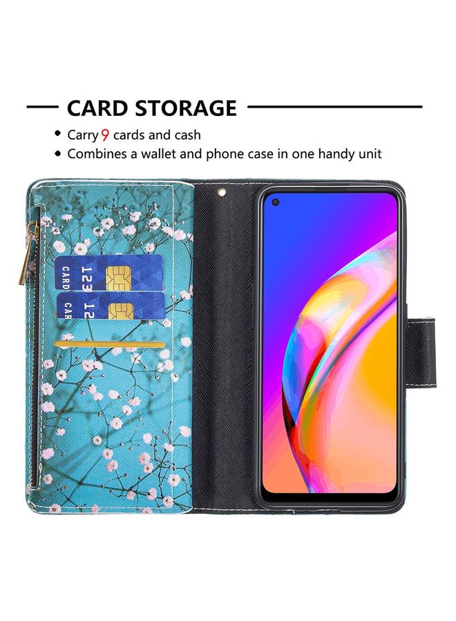 S-TOP Case For OPPO A94 5G/F19 Pro+ 5G/Reno5 Z 5G Colored Drawing Pattern Zipper Horizontal Flip Leather Case with Holder & Card Slots & Wallet - Image 5