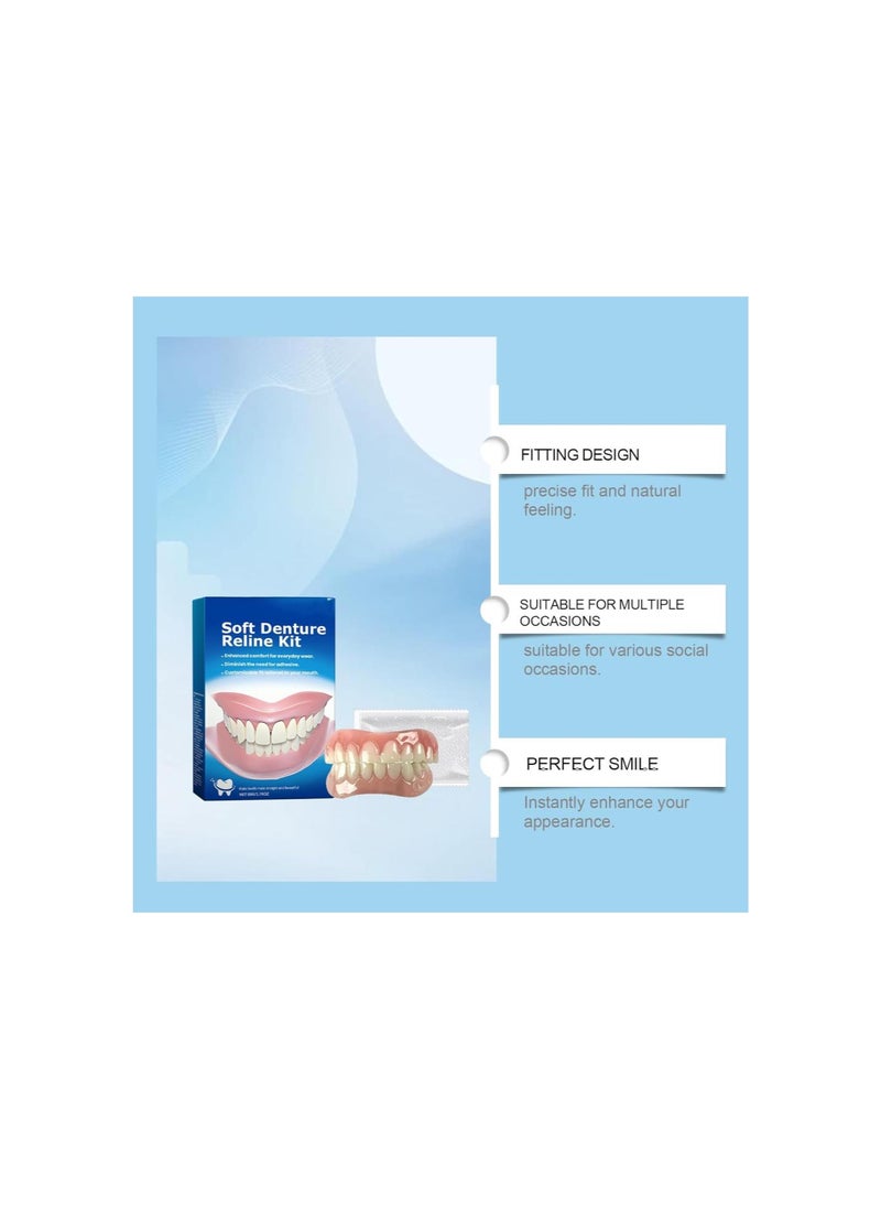 Generic - Denture Silicone Reline Kit - Soft Denture Reline Kit, Silicone Reline Kit for Dentures, Soft Denture Silicone Reline Kit, Snap on Soft Denture Reliner Kit for Upper and Lower Denture (100g) - Image 1