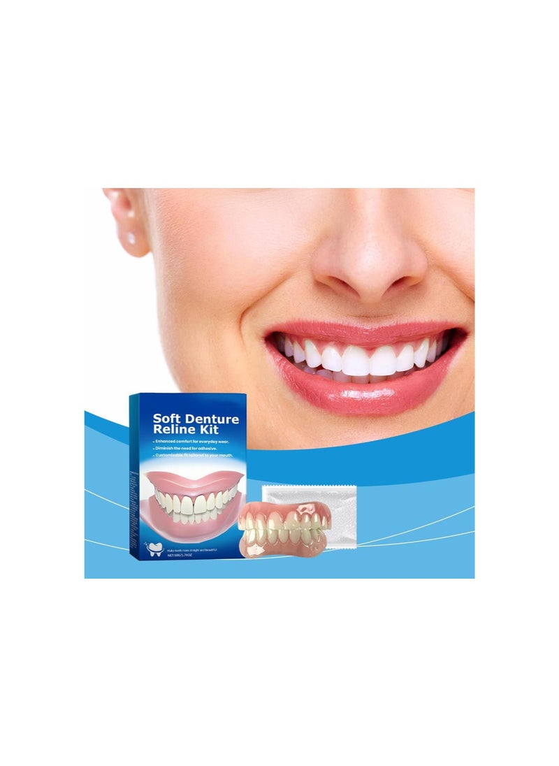 Generic - Denture Silicone Reline Kit - Soft Denture Reline Kit, Silicone Reline Kit for Dentures, Soft Denture Silicone Reline Kit, Snap on Soft Denture Reliner Kit for Upper and Lower Denture (100g) - Image 1