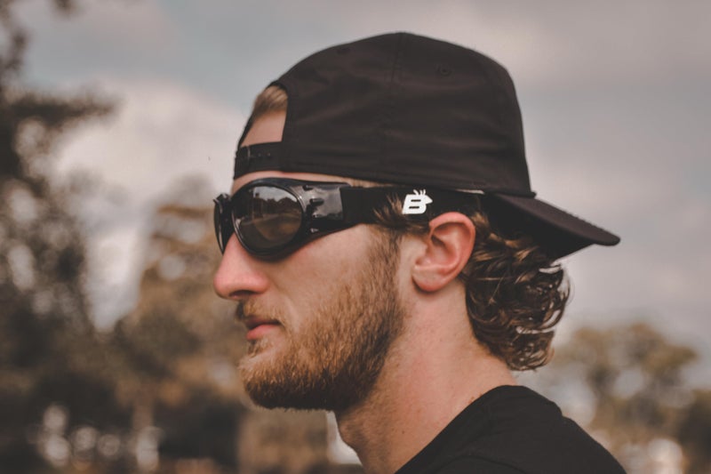 Birdz Eyewear Eagle Motorcycle Goggles (Black Frame/Smoke Lens) - Image 4