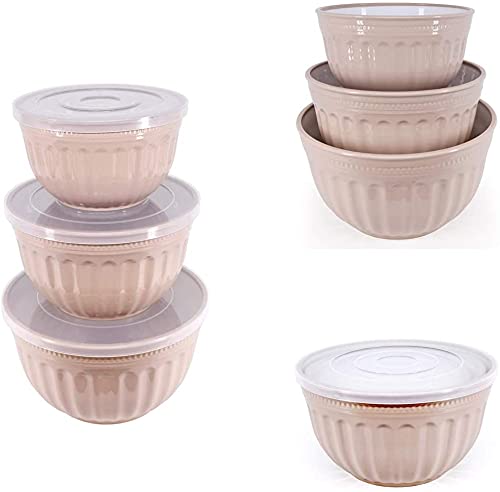Arkit 3 pcs Round Multipurpose Storage Salad Bowls Set with airtight lidSmall Mixing Serving Bowls for Home Kitchen - Image 5