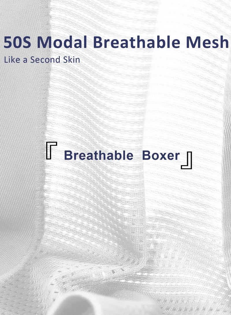 infino بوكسر رجالي من مودال للتنفس - 5 قطع، ملابس داخلية صيفية ناعمة مع شبكة وخصر مرن (المقاس: XXL) - Image 5