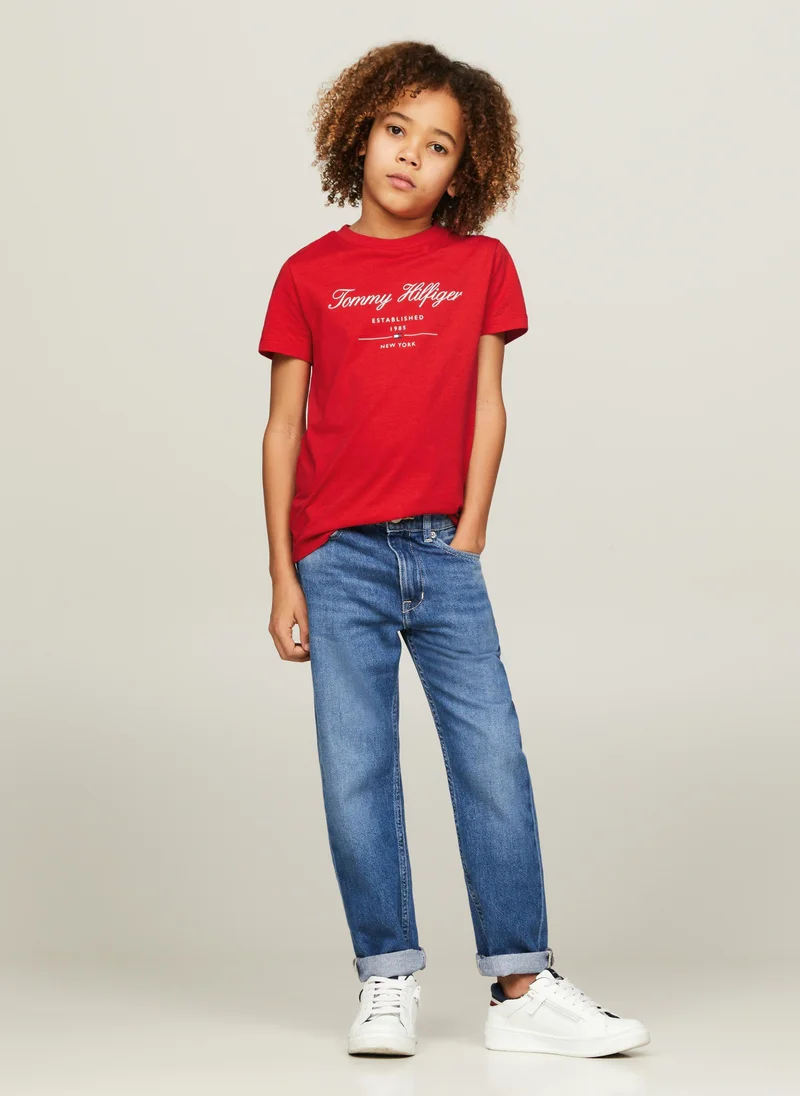 TOMMY HILFIGER Kids Text Print T-Shirt