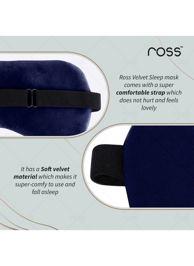 ROSS - Ross Breathable Sleep Eye Mask with Super Smooth And Adjustable Strap- Super Soft & Cozy, Blindfold and Travelling- Blue - Image 1