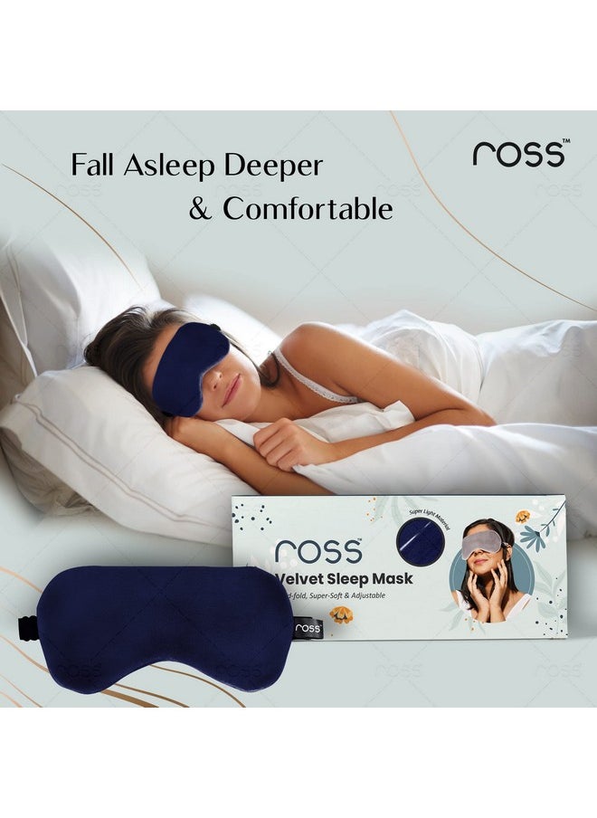 ROSS - Ross Breathable Sleep Eye Mask with Super Smooth And Adjustable Strap- Super Soft & Cozy, Blindfold and Travelling- Blue - Image 1