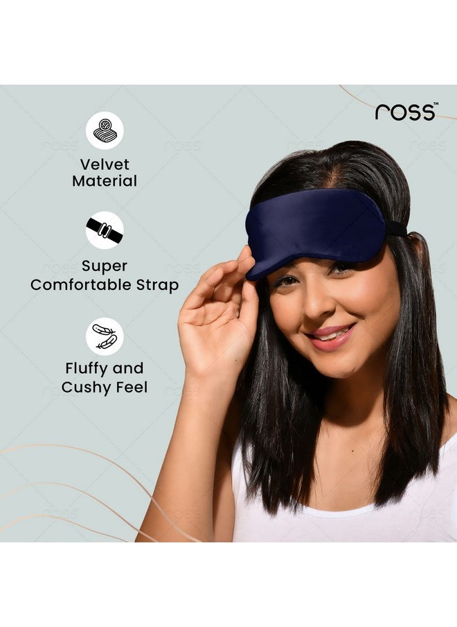ROSS - Ross Breathable Sleep Eye Mask with Super Smooth And Adjustable Strap- Super Soft & Cozy, Blindfold and Travelling- Blue - Image 1