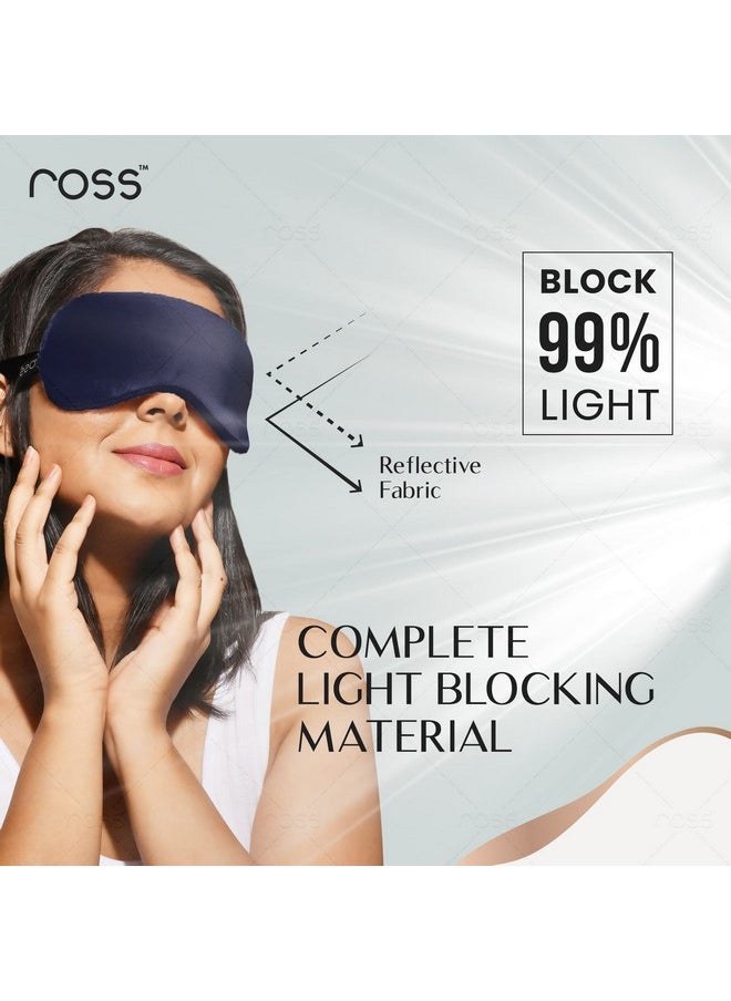ROSS - Ross Breathable Sleep Eye Mask with Super Smooth And Adjustable Strap- Super Soft & Cozy, Blindfold and Travelling- Blue - Image 1