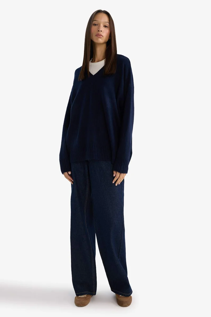 DeFacto Oversize V-Neck Pullover