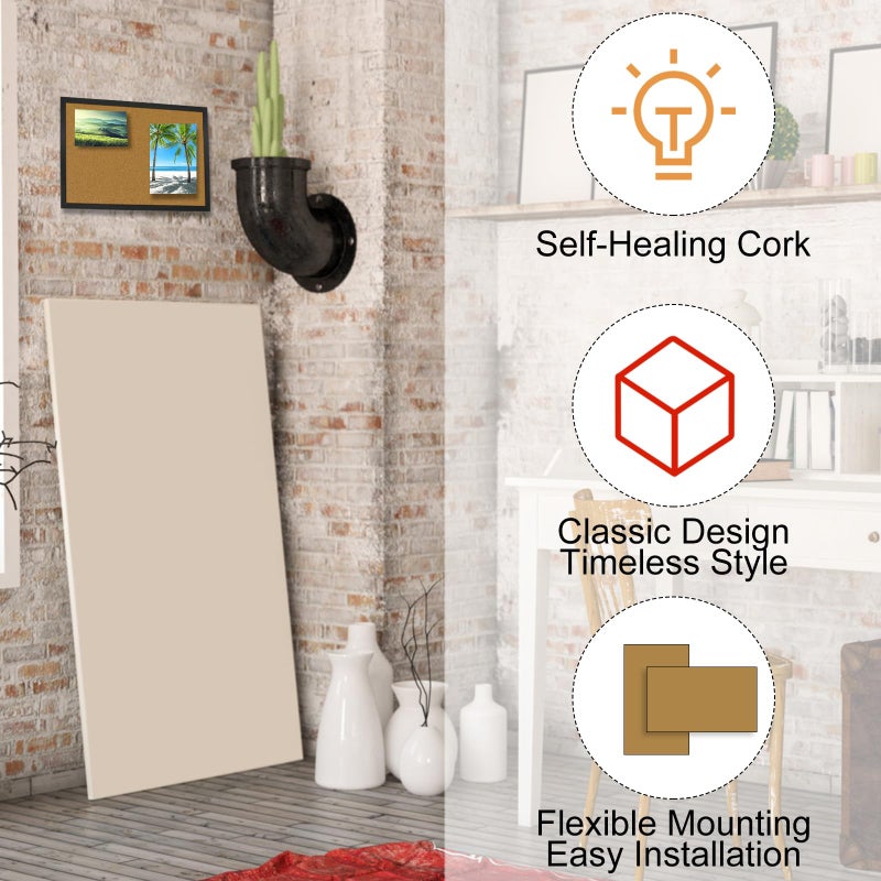 OWLKELA Cork Bulletin Board 17.7"X 13.3", Notice Pin, Ideal for Office & Home Decor, School Message or Vision - Image 4