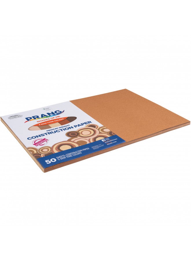 Pacon Prang (Formerly SunWorks) Shades of Me Construction Paper, 5 Assorted Skin Tone Colors, 12" x 18", 50 Sheets - Image 2