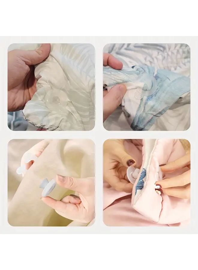 4 Pairs Quilt Fixer Safety Invisible Sheet Corner Buckles Shorten Curtains - Image 2