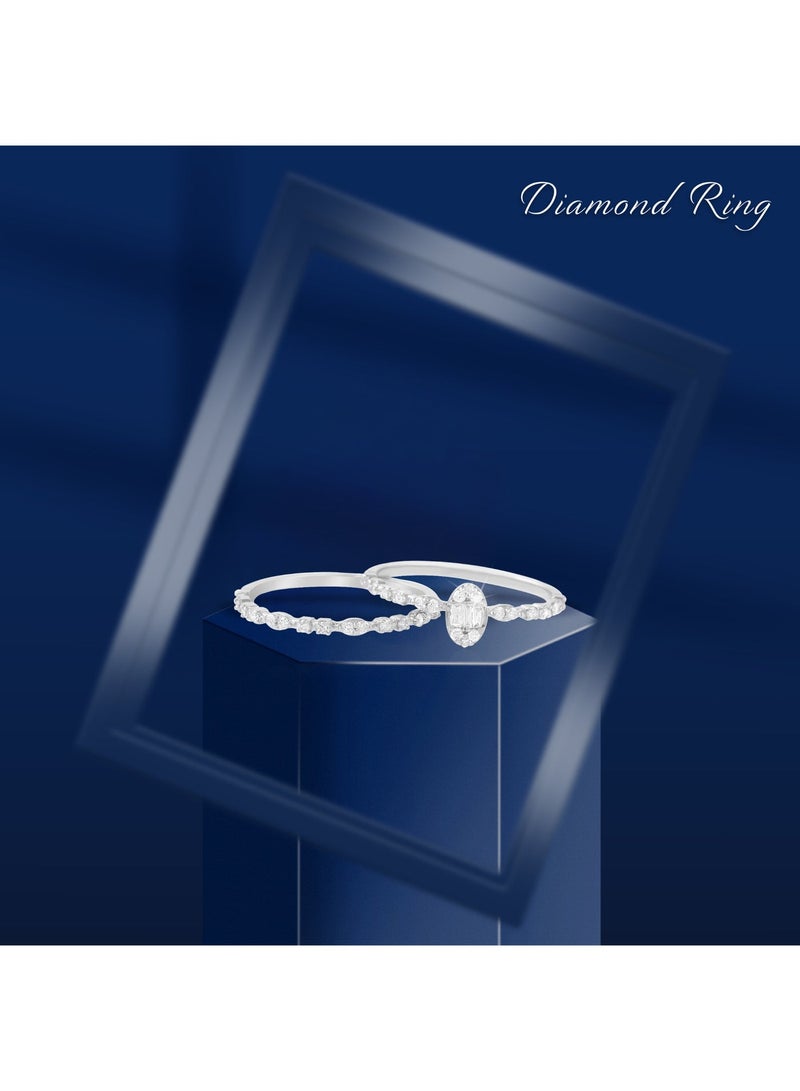 بفلح للمجوهرات تألقي معًا: خواتم خطوبة من الذهب الأبيض مرصعة بالألماس، متوفرة حصريًا لدى مجوهرات بفلح - Image 3