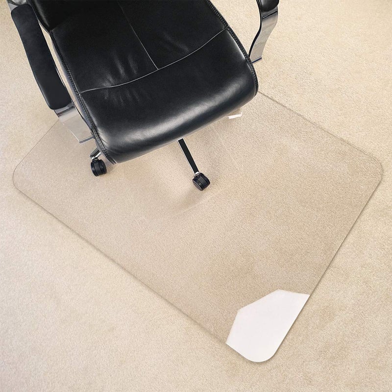 MuArts [Upgraded Version] Crystal Clear 1/5" Thick 54" x 32" Heavy Duty Hard Chair Mat, Can be Used on Carpet or Hard Floor - Image 1